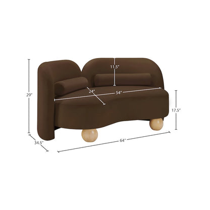 Daphne Brown Velvet Loveseat
