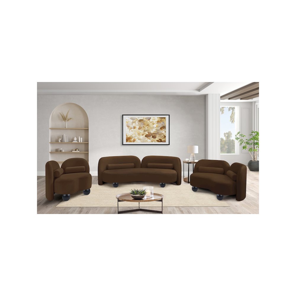 Daphne Brown Velvet Loveseat