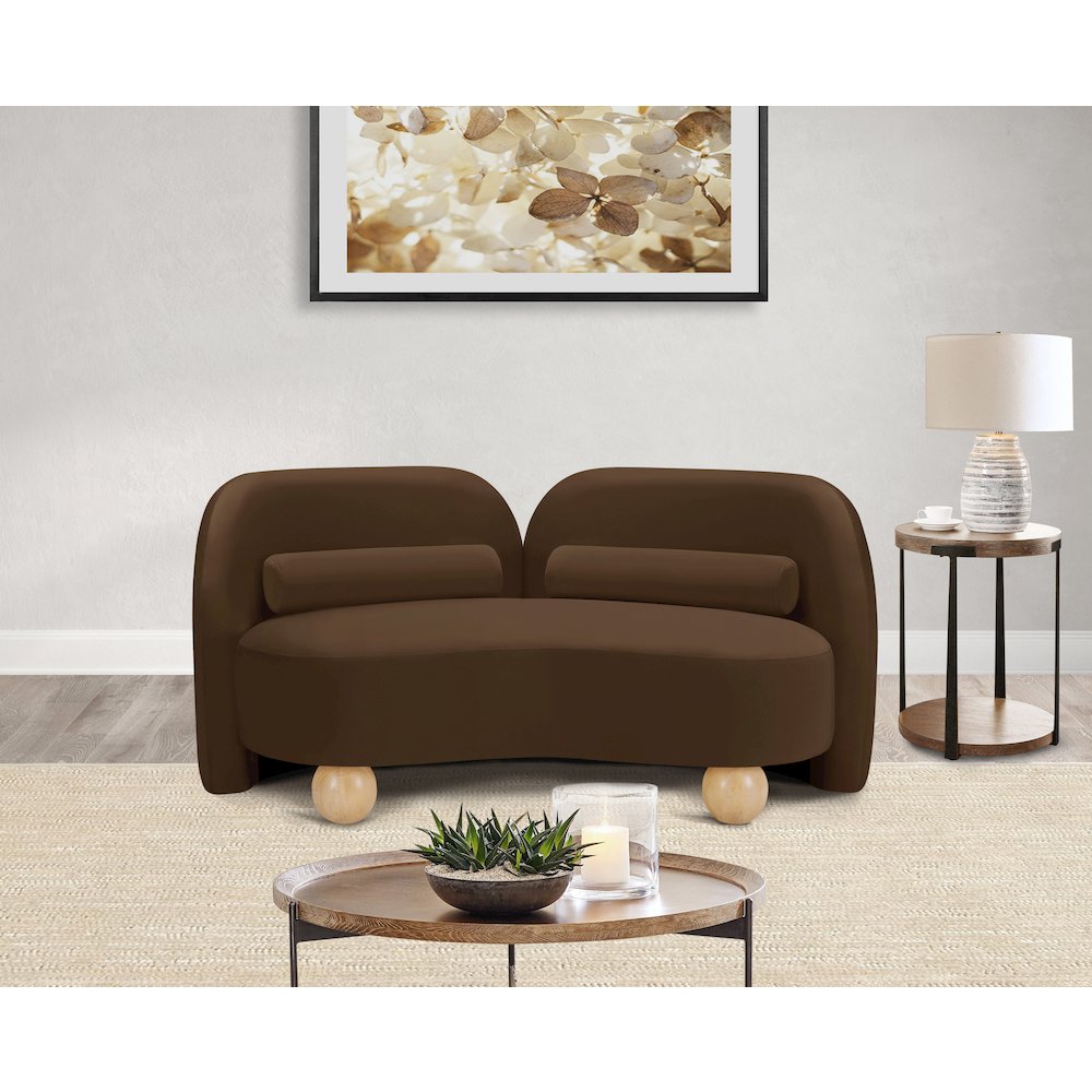 Daphne Brown Velvet Loveseat