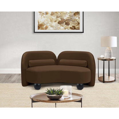 Daphne Brown Velvet Loveseat