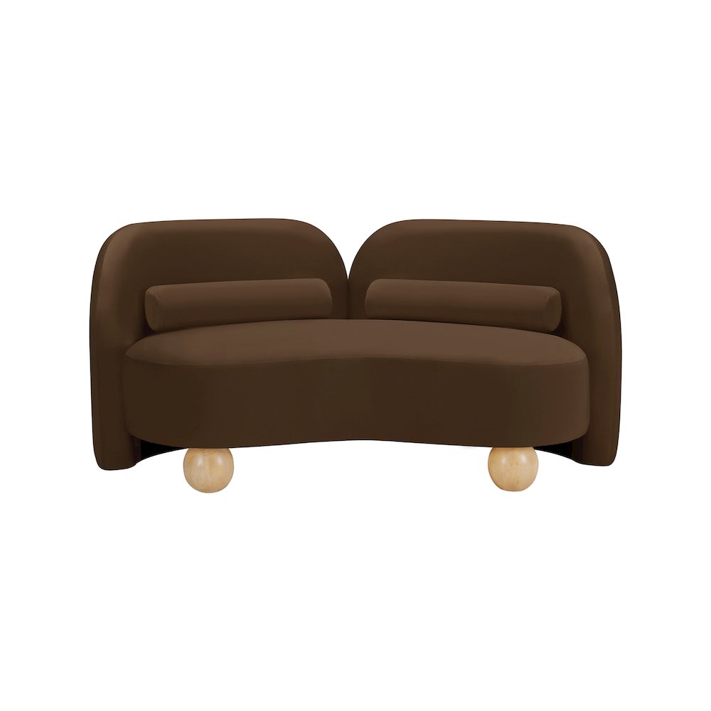 Daphne Brown Velvet Loveseat