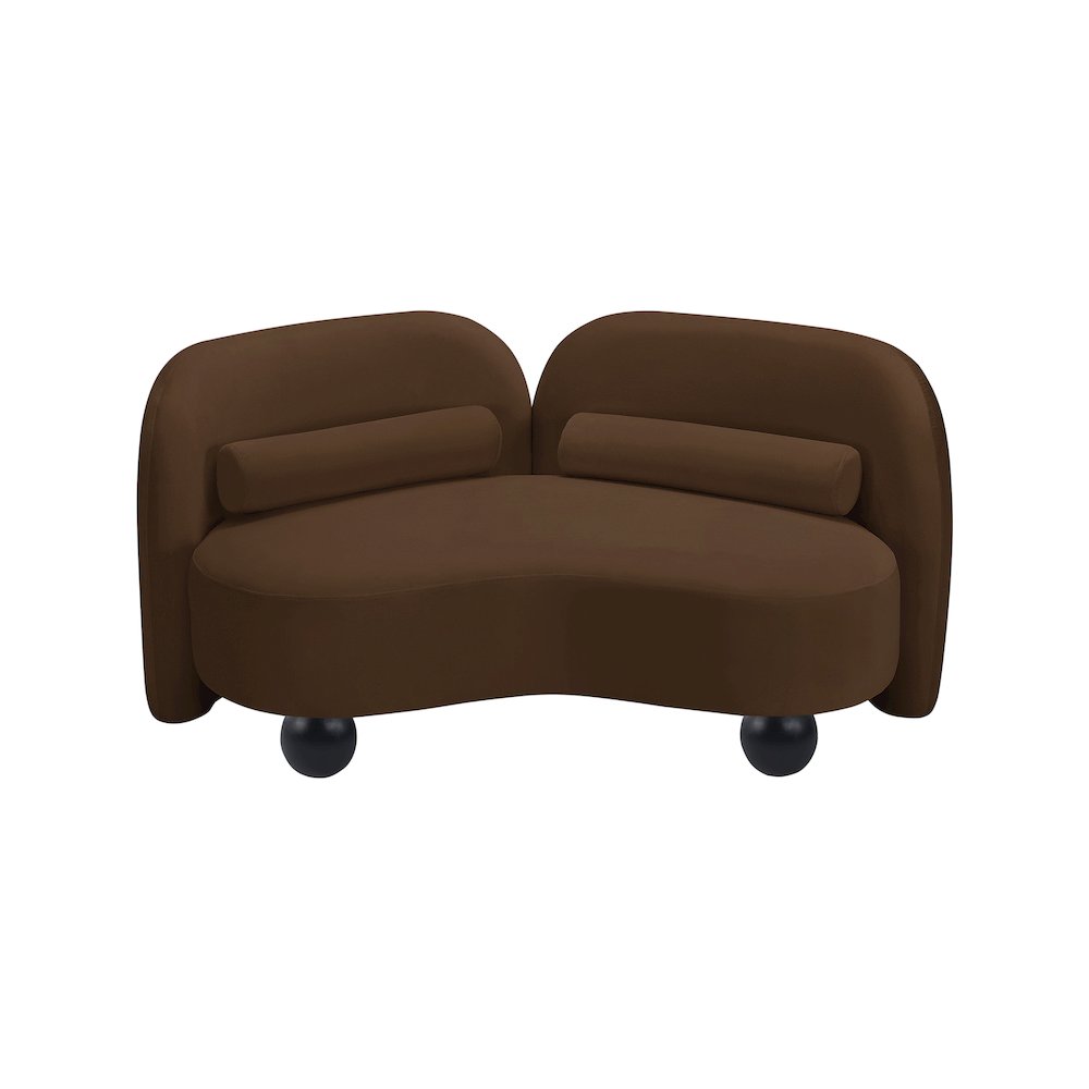 Daphne Brown Velvet Loveseat
