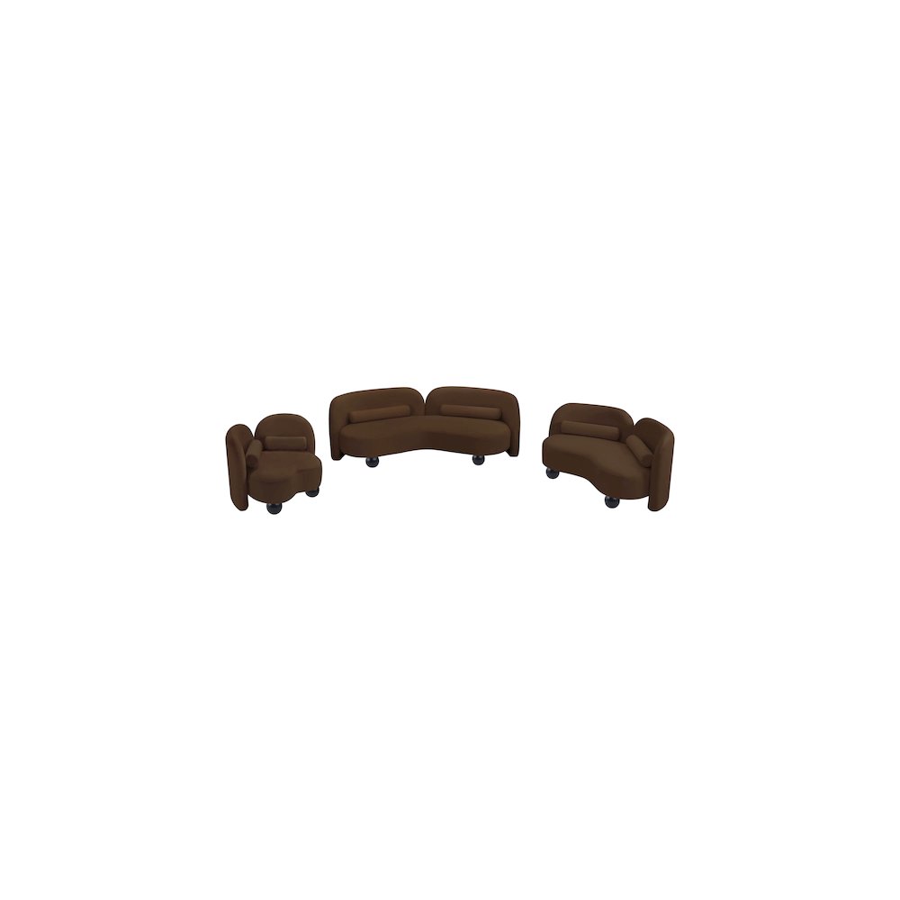 Daphne Brown Velvet Sofa