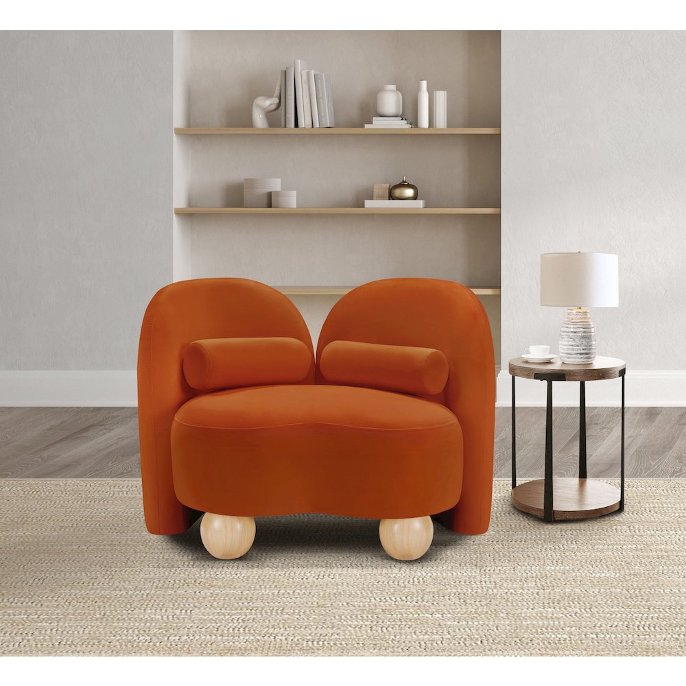 Daphne Cognac Velvet Chair