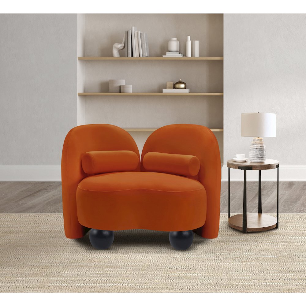 Daphne Cognac Velvet Chair