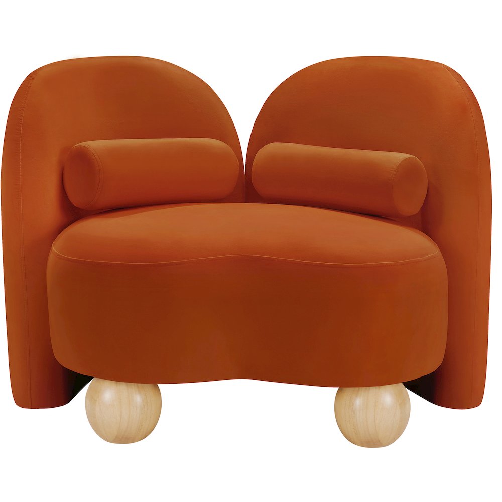 Daphne Cognac Velvet Chair