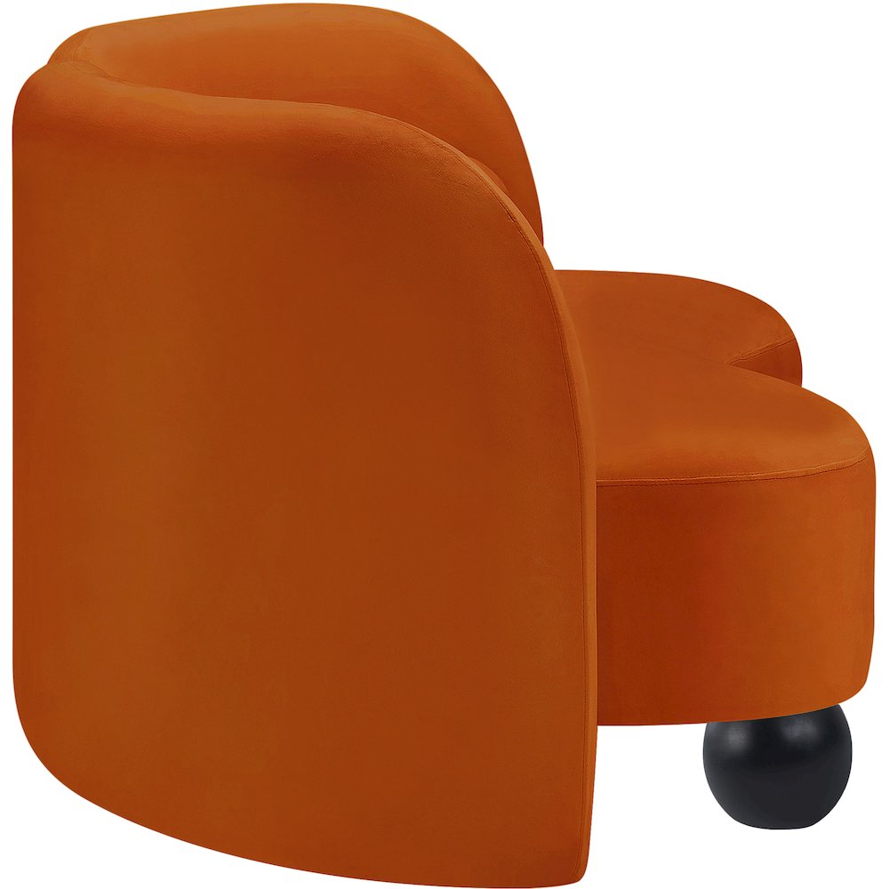 Daphne Cognac Velvet Loveseat