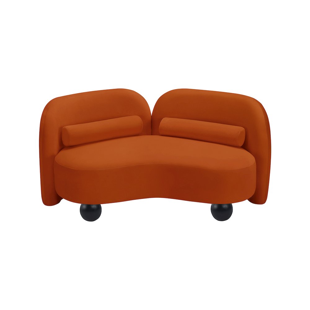 Daphne Cognac Velvet Loveseat