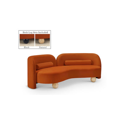 Daphne Cognac Velvet Sofa