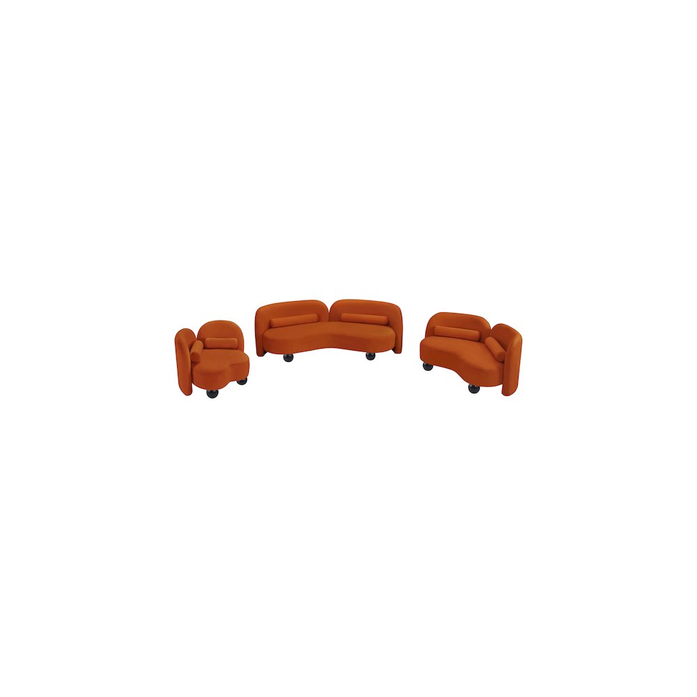 Daphne Cognac Velvet Sofa