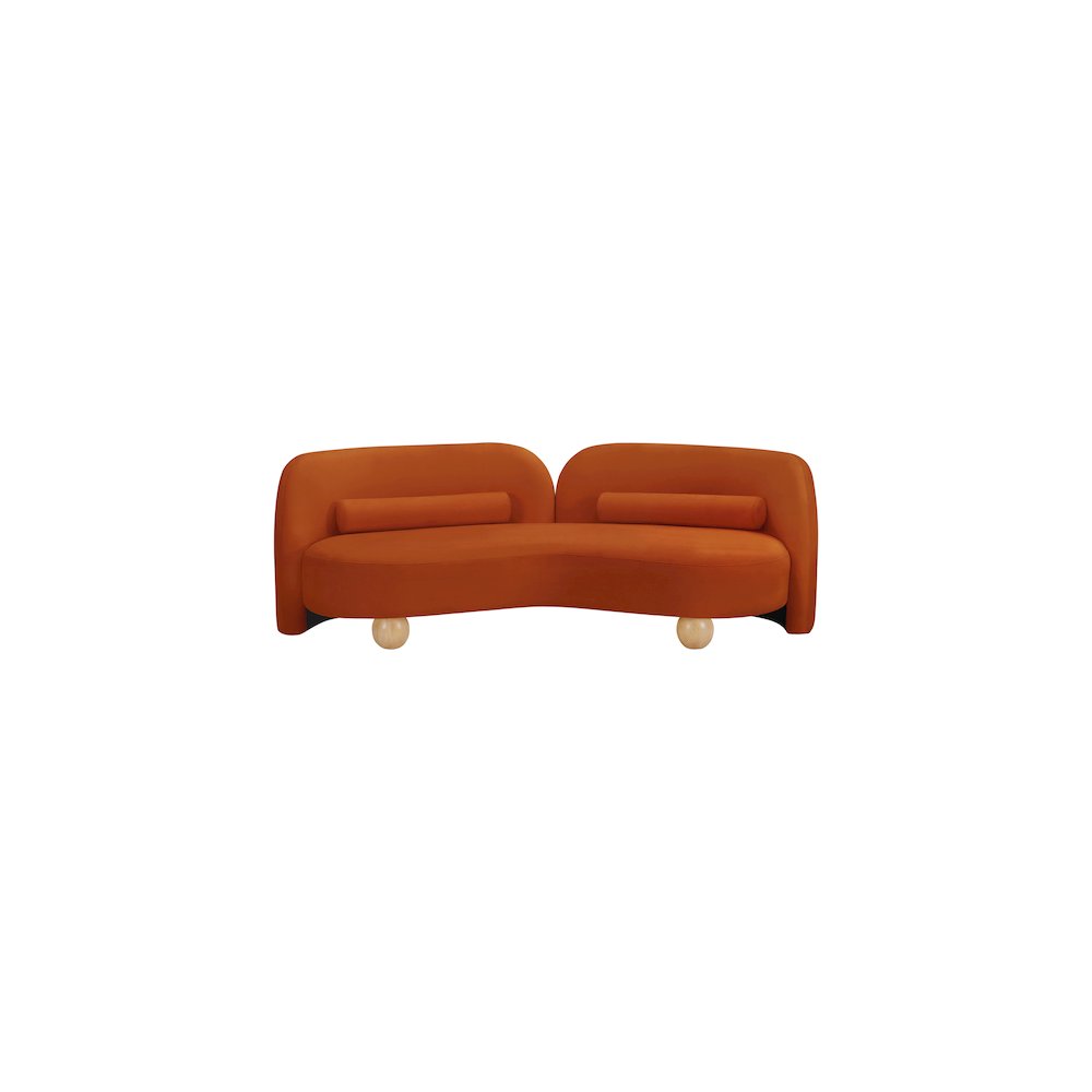 Daphne Cognac Velvet Sofa