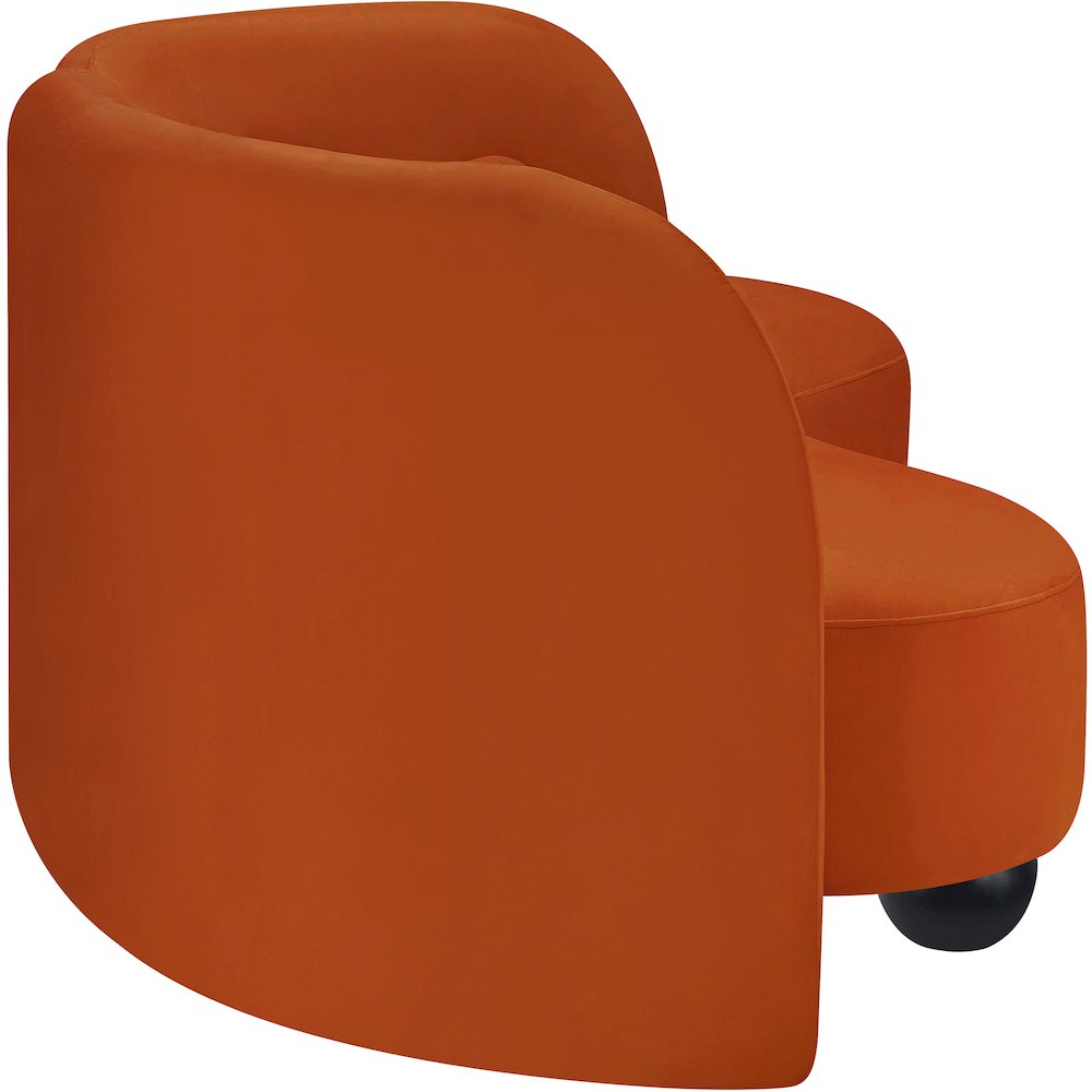 Daphne Cognac Velvet Sofa