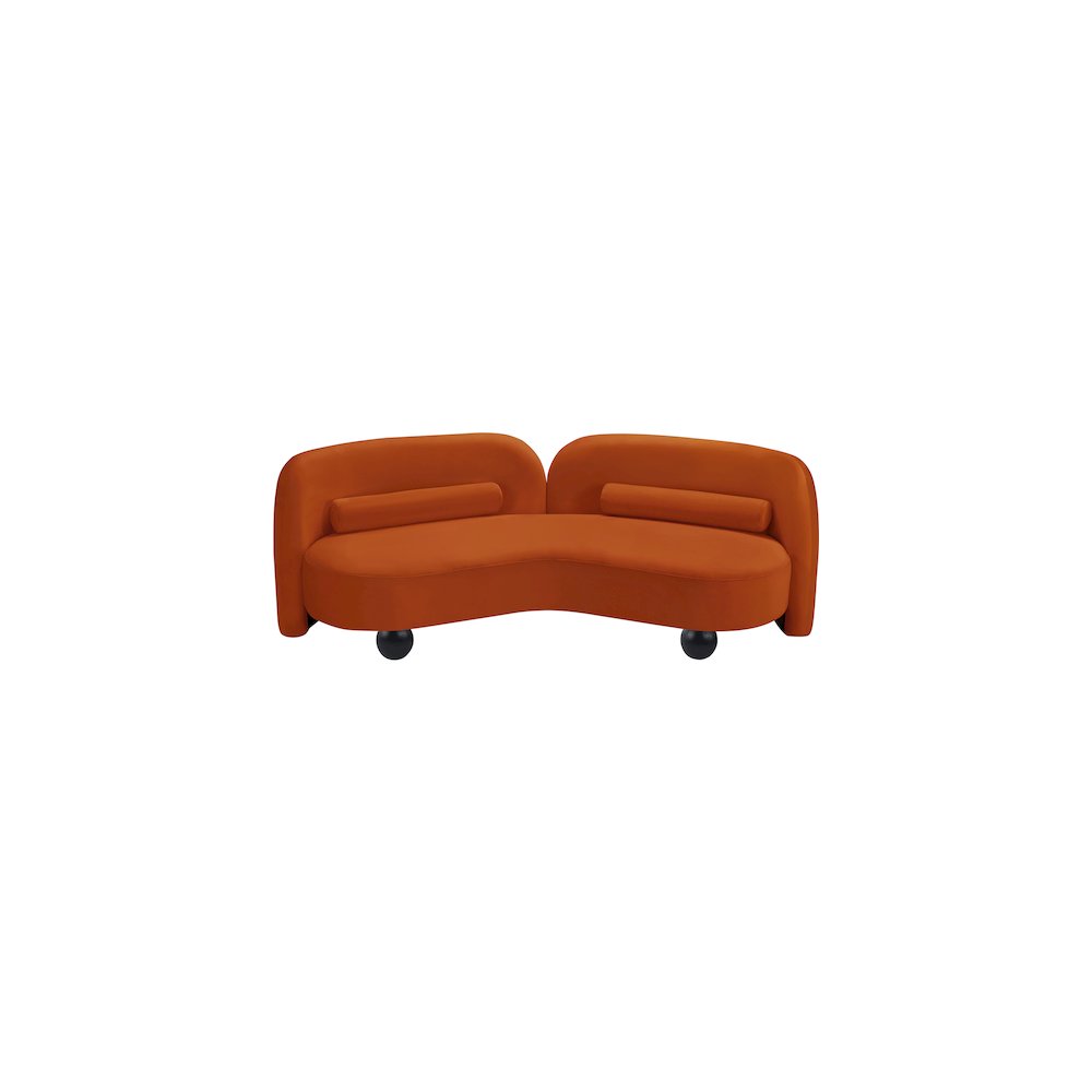 Daphne Cognac Velvet Sofa