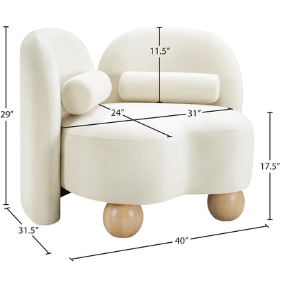 Daphne Cream Velvet Chair