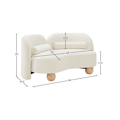 Daphne Cream Velvet Loveseat