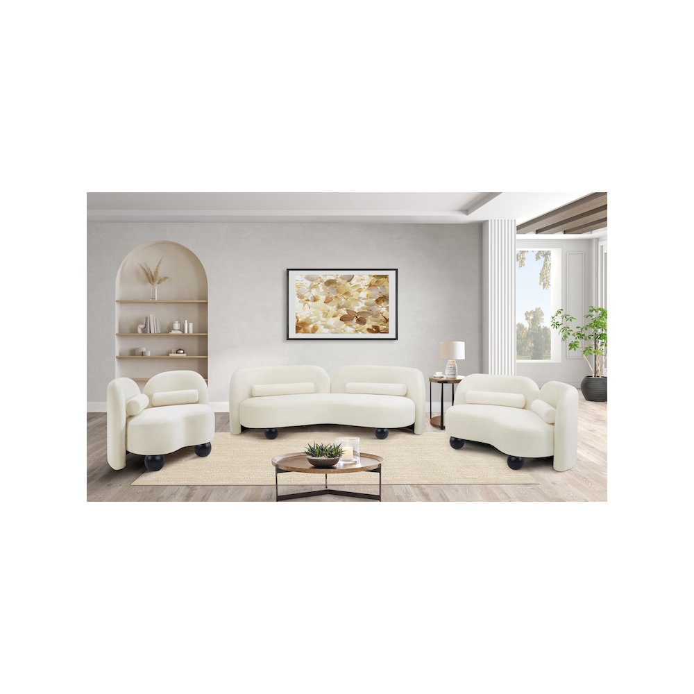 Daphne Cream Velvet Loveseat
