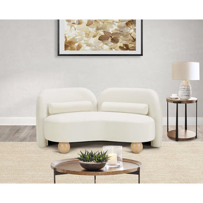 Daphne Cream Velvet Loveseat
