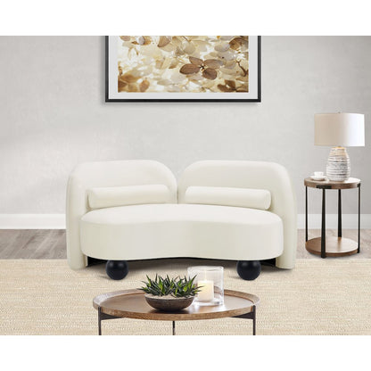 Daphne Cream Velvet Loveseat