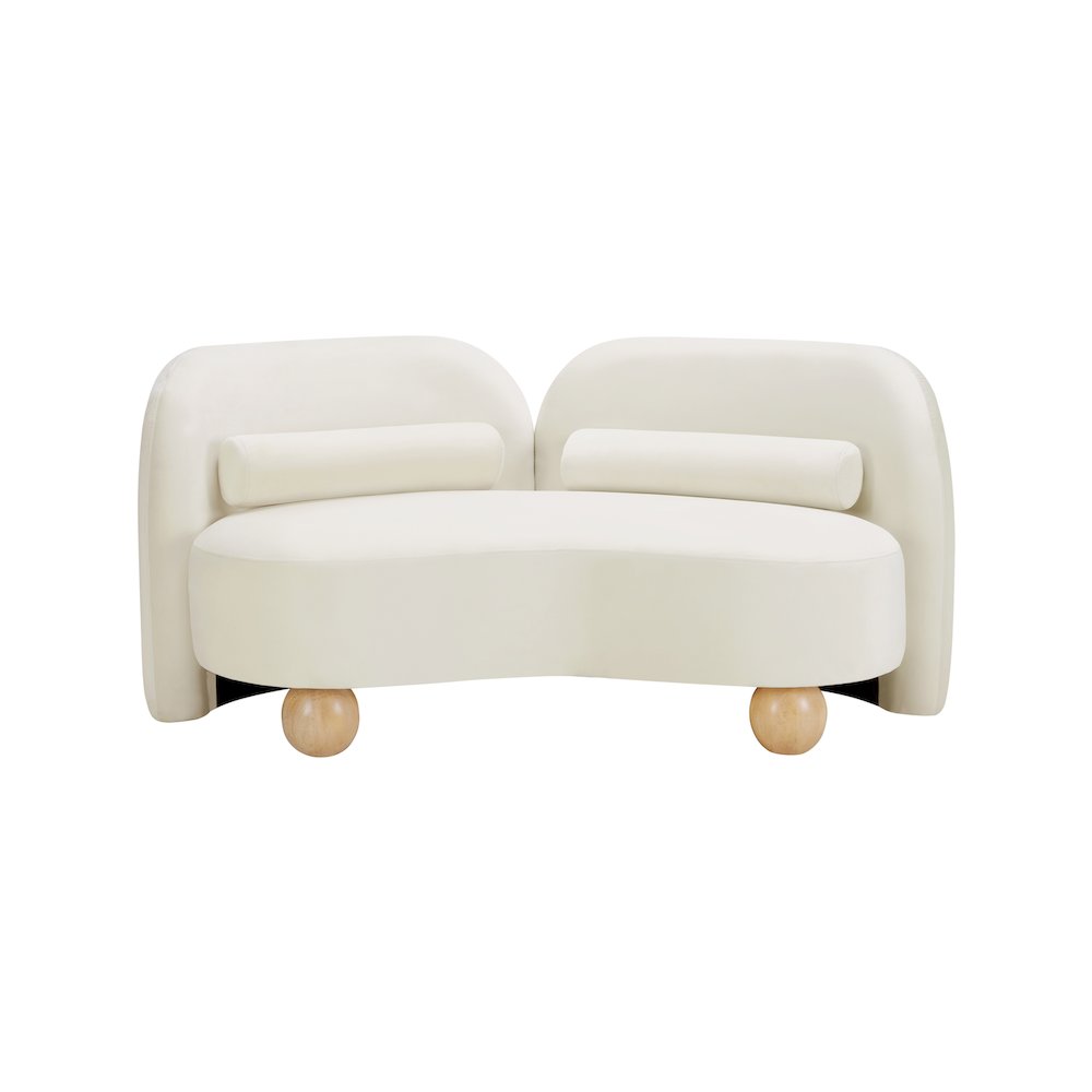Daphne Cream Velvet Loveseat