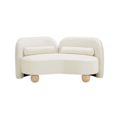 Daphne Cream Velvet Loveseat