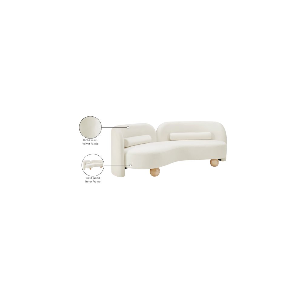 Daphne Cream Velvet Sofa