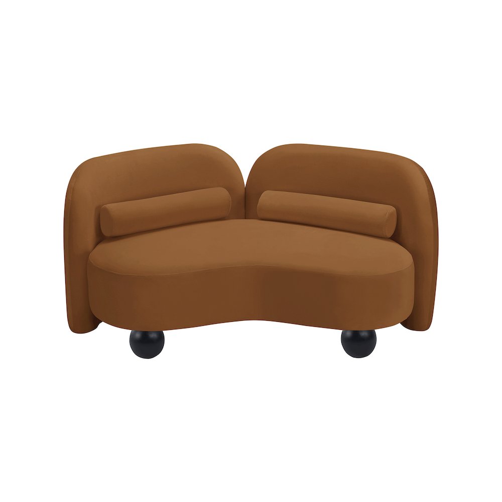 Daphne Saddle Velvet Loveseat