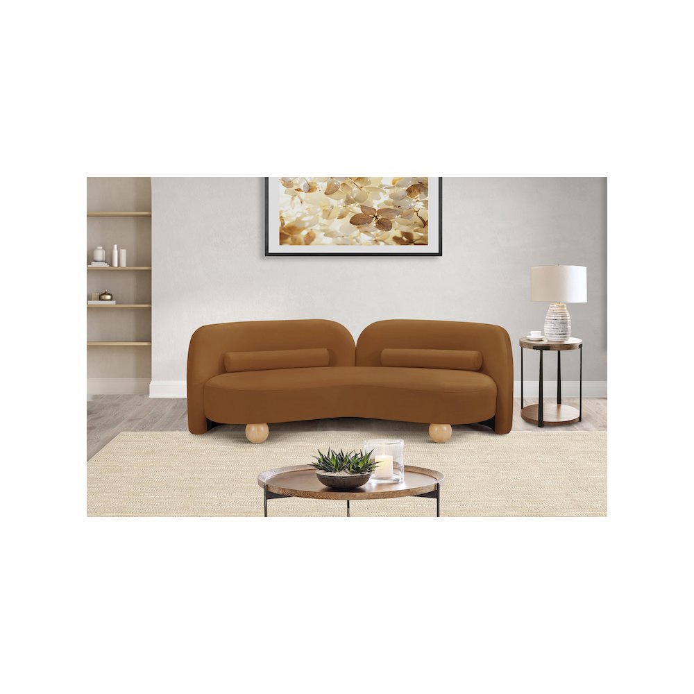 Daphne Saddle Velvet Sofa