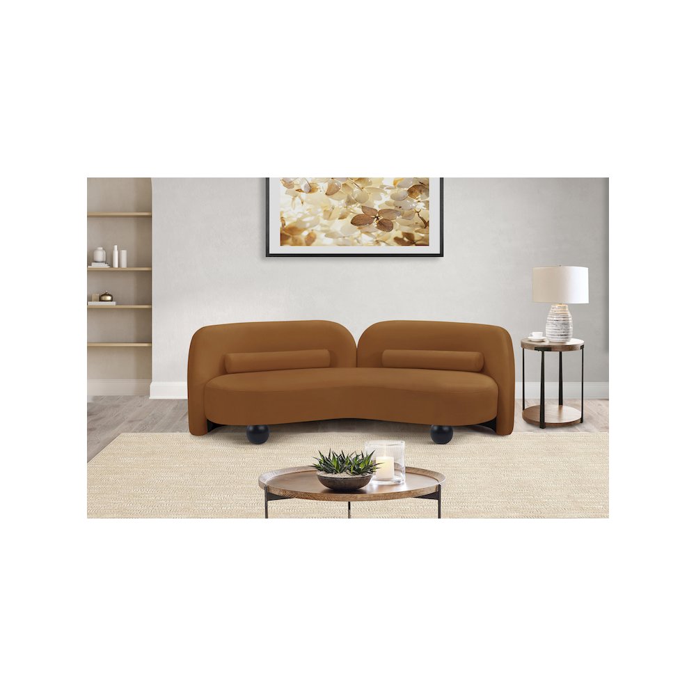 Daphne Saddle Velvet Sofa