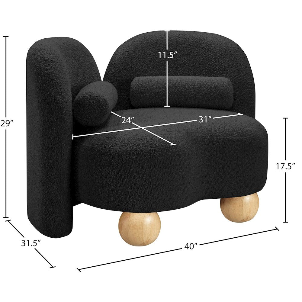 Daphne Black Boucle Fabric Chair
