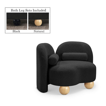 Daphne Black Boucle Fabric Chair