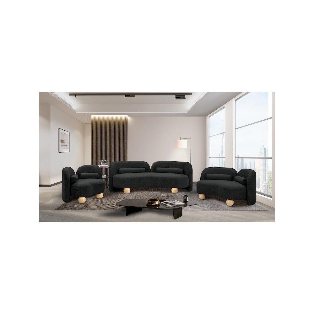 Daphne Black Boucle Fabric Chair