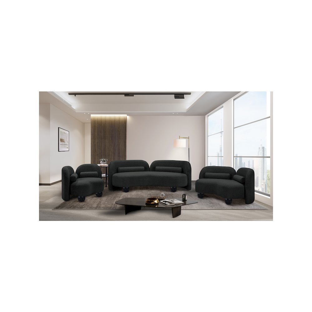 Daphne Black Boucle Fabric Chair