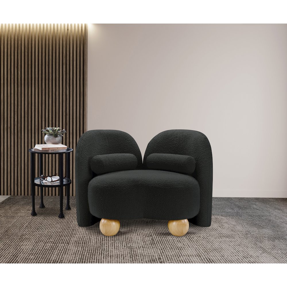 Daphne Black Boucle Fabric Chair