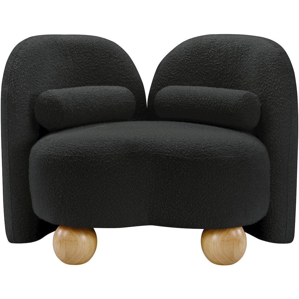 Daphne Black Boucle Fabric Chair