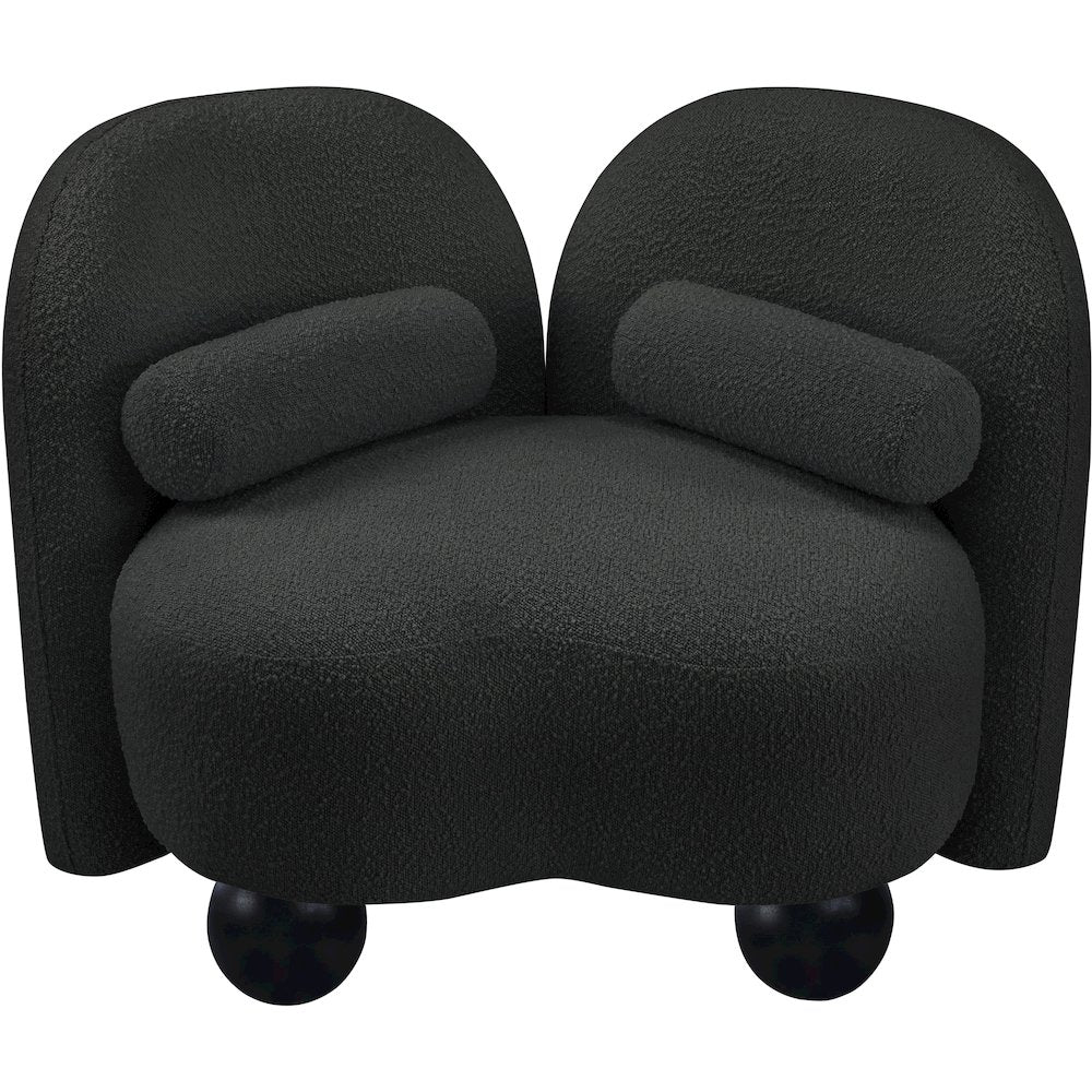 Daphne Black Boucle Fabric Chair