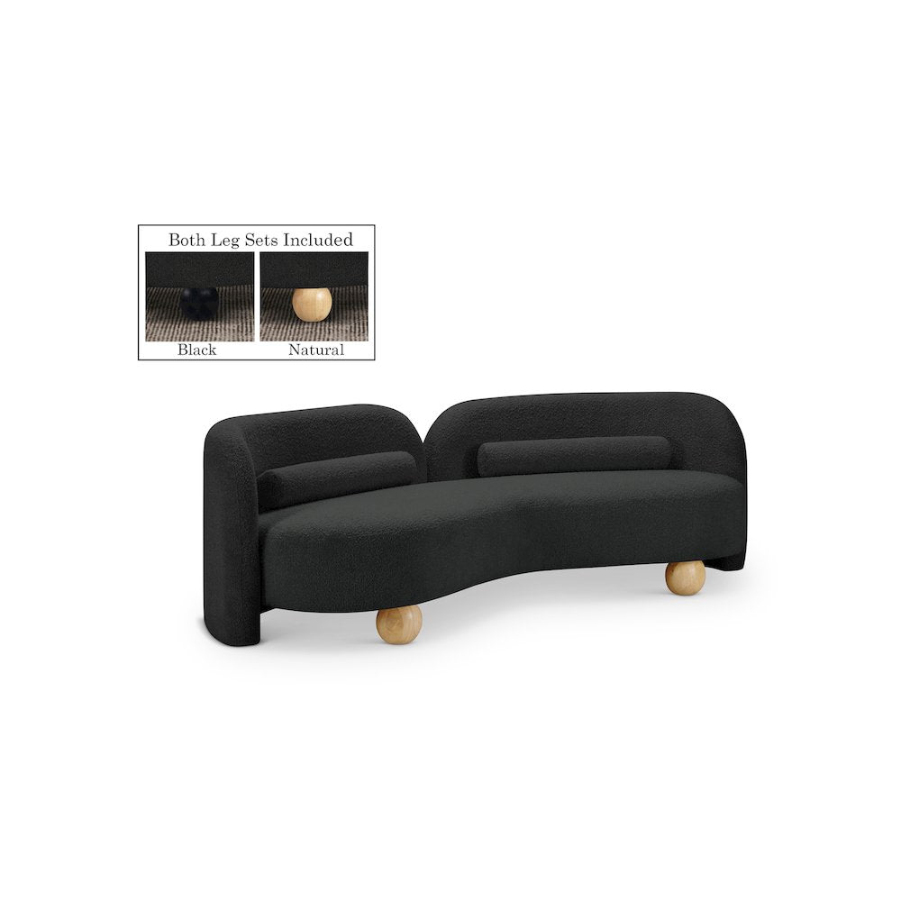 Daphne Black Boucle Fabric Sofa