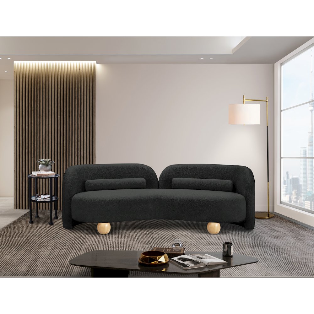 Daphne Black Boucle Fabric Sofa