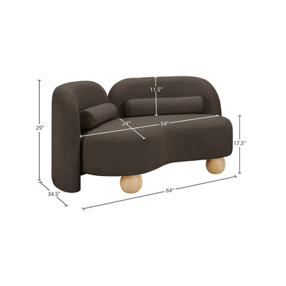 Daphne Brown Boucle Fabric Loveseat