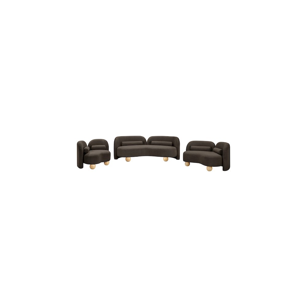 Daphne Brown Boucle Fabric Loveseat
