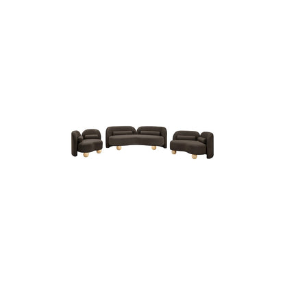 Daphne Brown Boucle Fabric Loveseat
