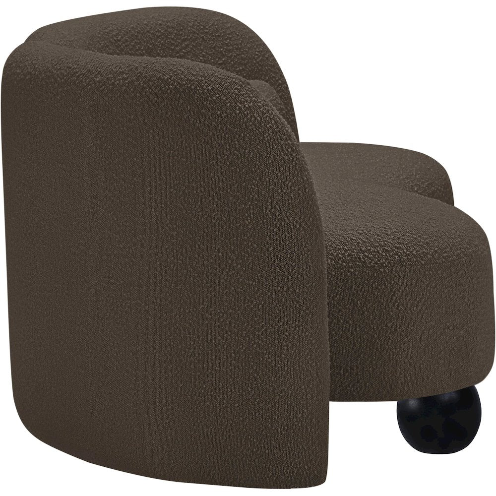 Daphne Brown Boucle Fabric Loveseat
