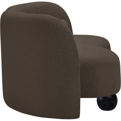 Daphne Brown Boucle Fabric Loveseat