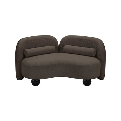 Daphne Brown Boucle Fabric Loveseat