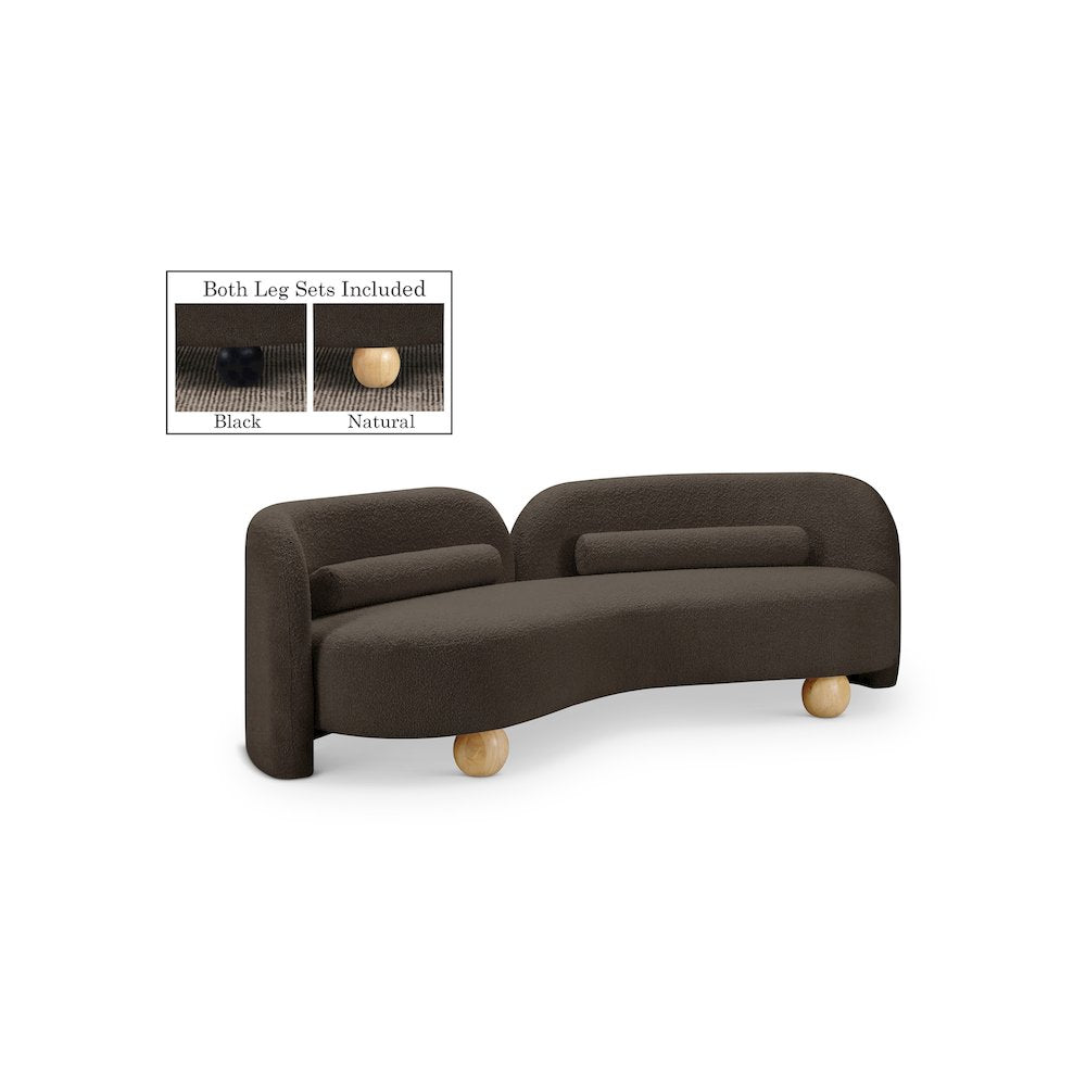 Daphne Brown Boucle Fabric Sofa