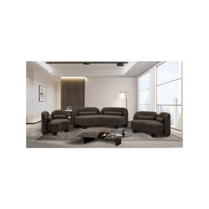 Daphne Brown Boucle Fabric Sofa