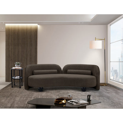 Daphne Brown Boucle Fabric Sofa