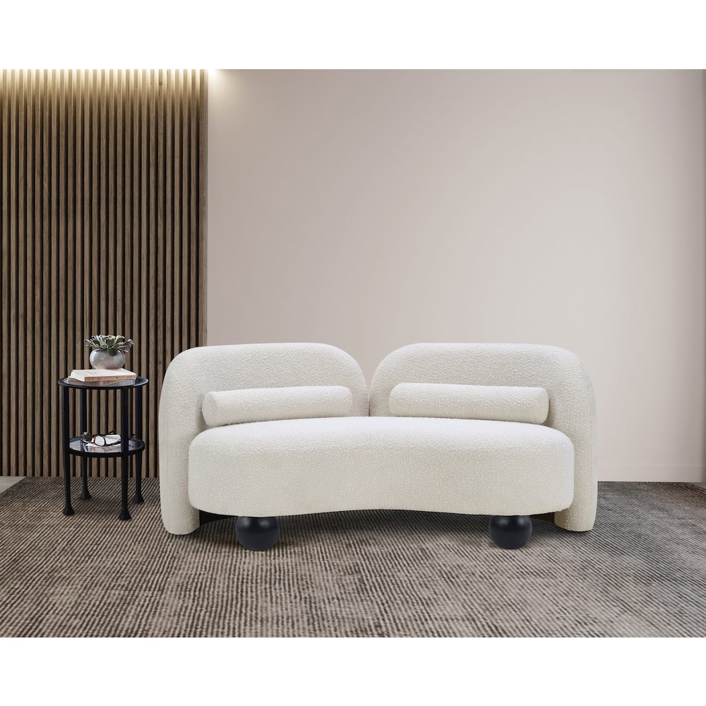Daphne Cream Boucle Fabric Loveseat