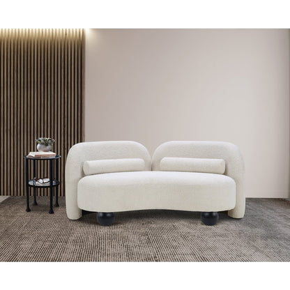 Daphne Cream Boucle Fabric Loveseat
