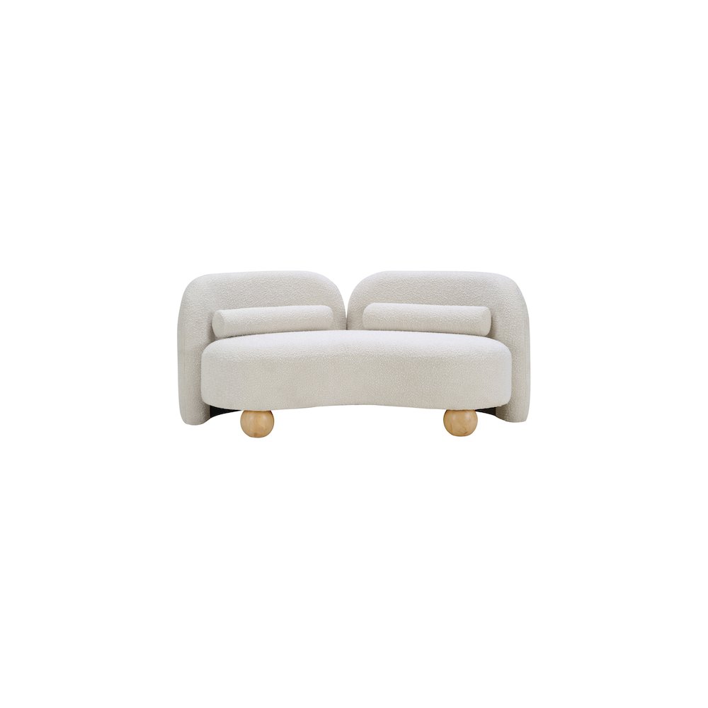 Daphne Cream Boucle Fabric Loveseat