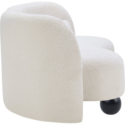 Daphne Cream Boucle Fabric Loveseat